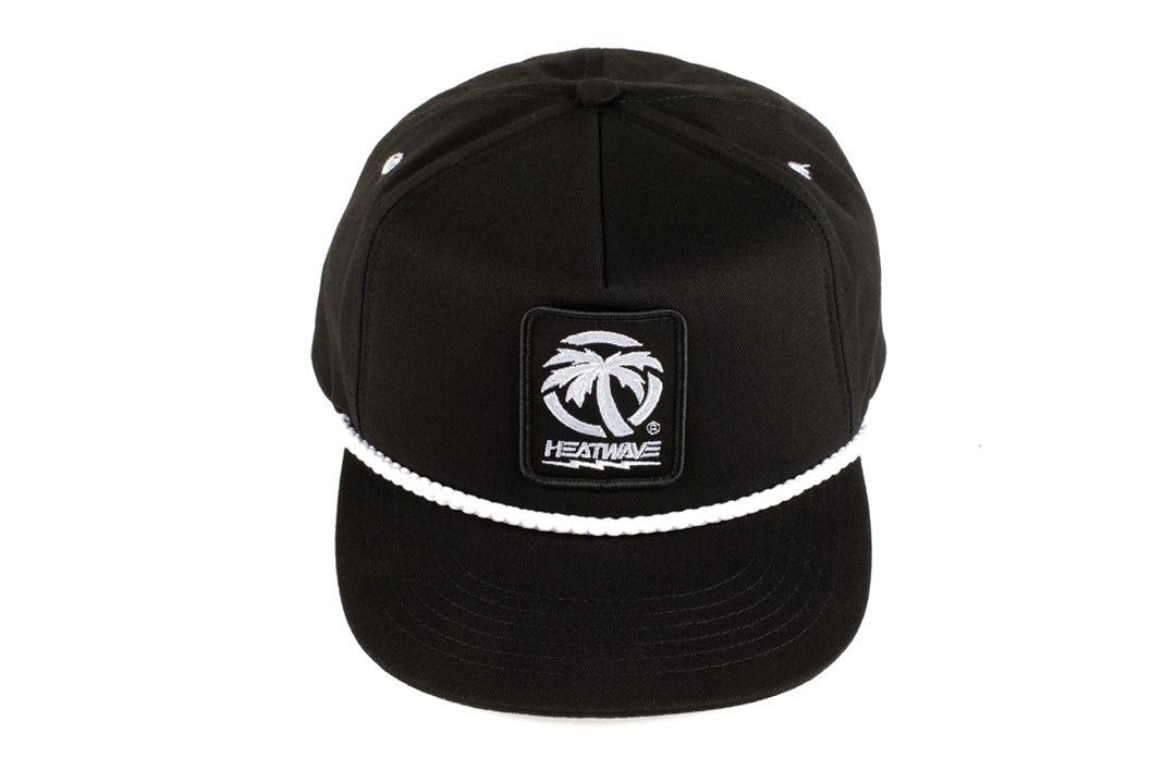 Top view of the Heat Wave Visual Bolt Patch Black Hat.