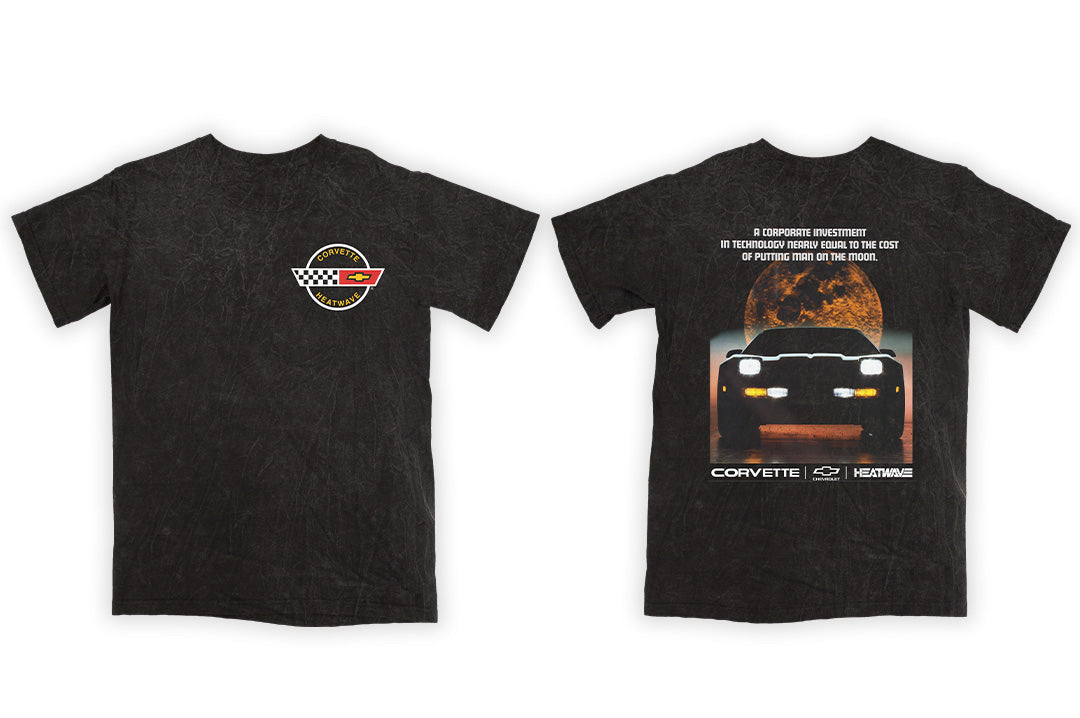 Heat Wave Visual Chevrolet Corvette black moon t-shirt.