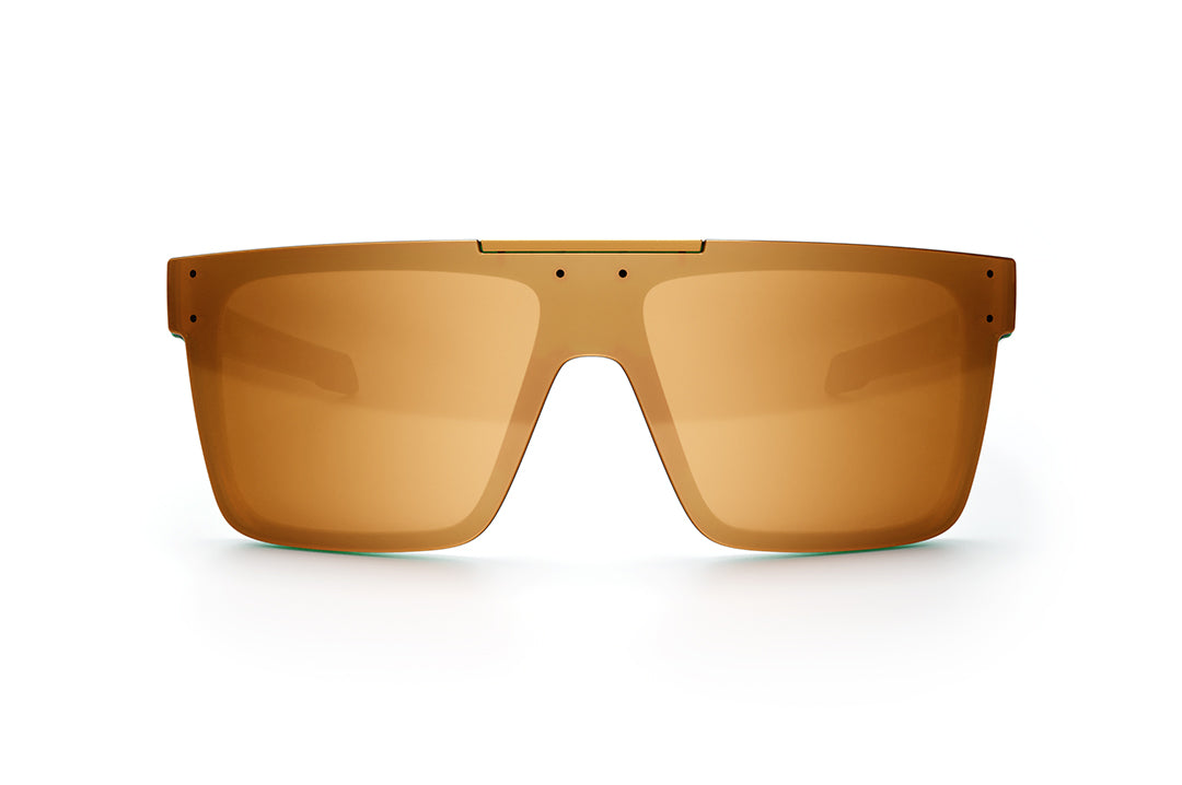 Front angle shot of the Performance Quatro Sunglasses: Cycad Green Z87+ on a white background.