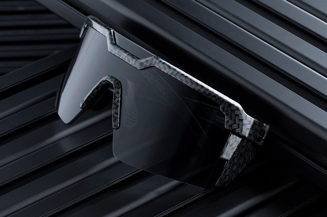 Close up angle shot of the Future Tech Sunglasses: Carbon Fiber Z87+
