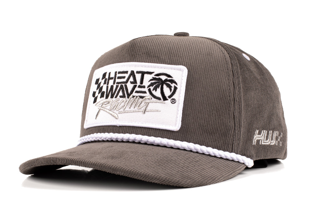 Heat Wave Visual Checker Racing Silver Hat with a white cord.