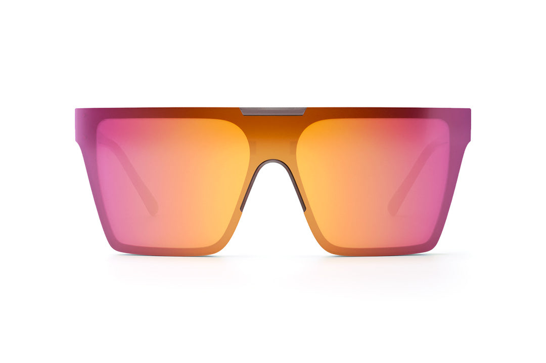 Front view of the Heat Wave Visual Clarity Sunglasses with quartz frames and rose gold lens.