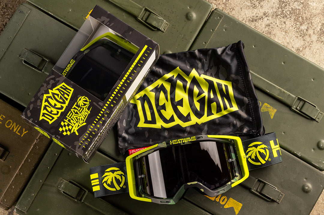Heat Wave Visual MXG 250 Motosport Goggle in the Deegan Camo color way.
