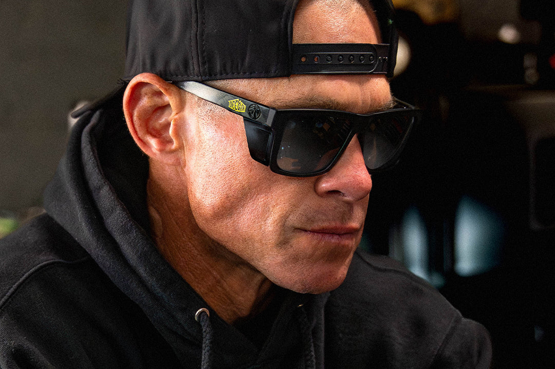 Brian Deegan rocking the Heat Wave Visual Performance Vise Deegan Sunglasses.