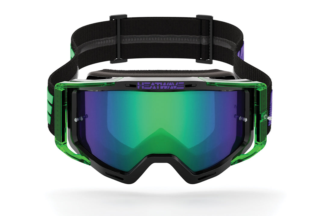 Heat Wave Visual MXG 250 Motorsport Goggle in the Hydro Digger color way with a Piff lens.