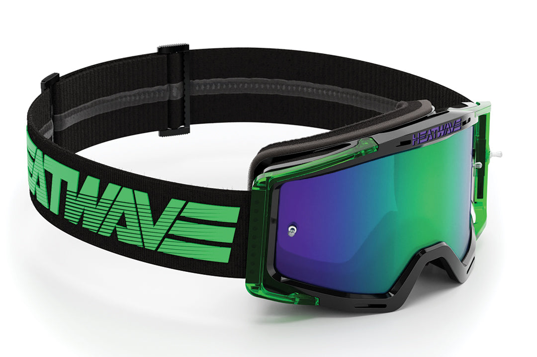 Heat Wave Visual MXG 250 Motorsport Goggle in the Hydro Digger color way with a Piff lens.
