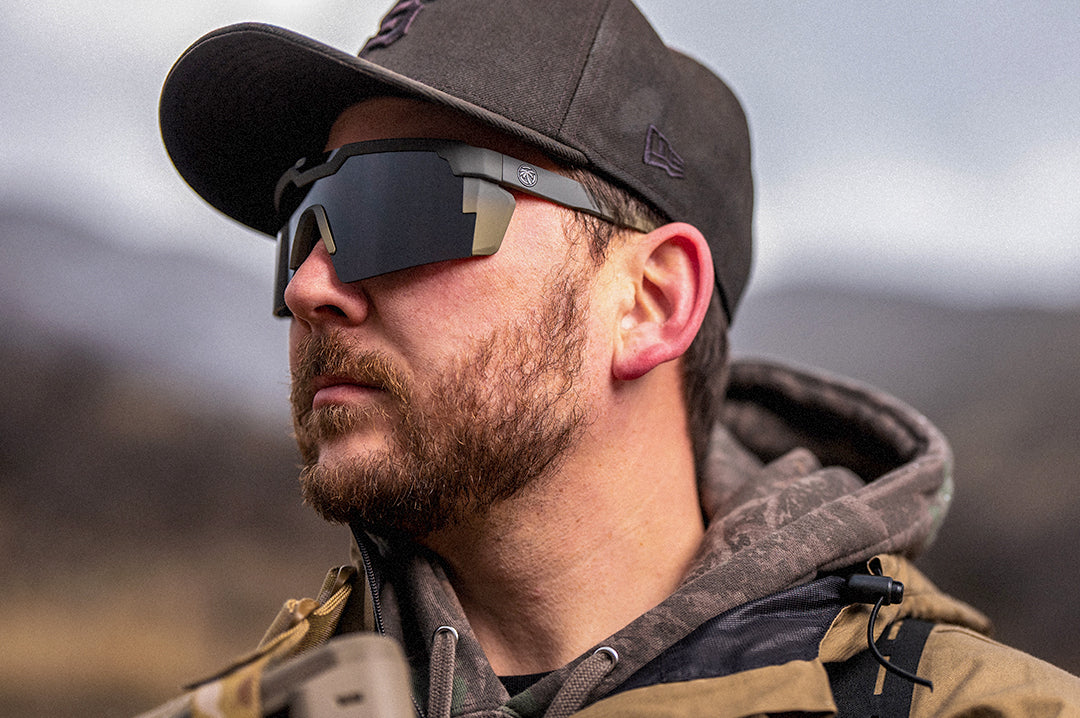 Man wearing the Future Tech Sunglasses: FDE Fader Z87+
