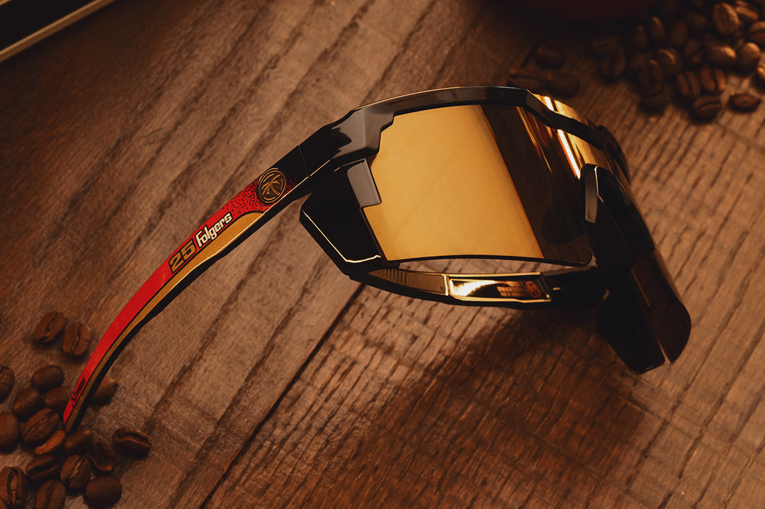 Side angle of the Future Tech Sunglasses: Hendrick Motorsports | Tim Richmond 25 Folgers