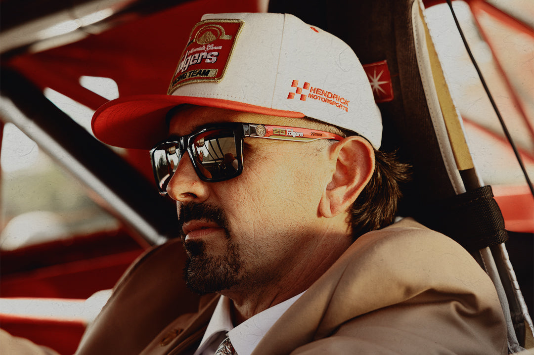 Man wearing the XL VISE Z87 Sunglasses: Hendrick Motorsports | Tim Richmond 25 Folgers