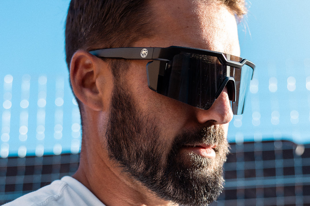 Future Tech Sunglasses: Black Frame Anti Fog Black Lens Z87+