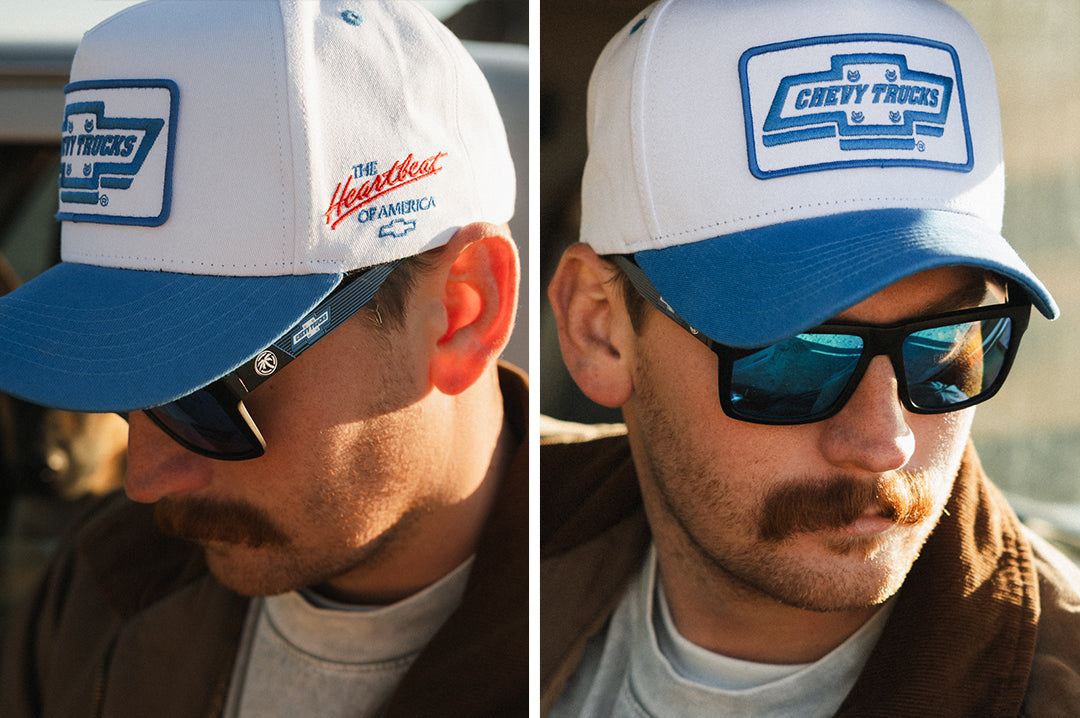 Male model wearing Heat Wave Chevy Trucks Hat