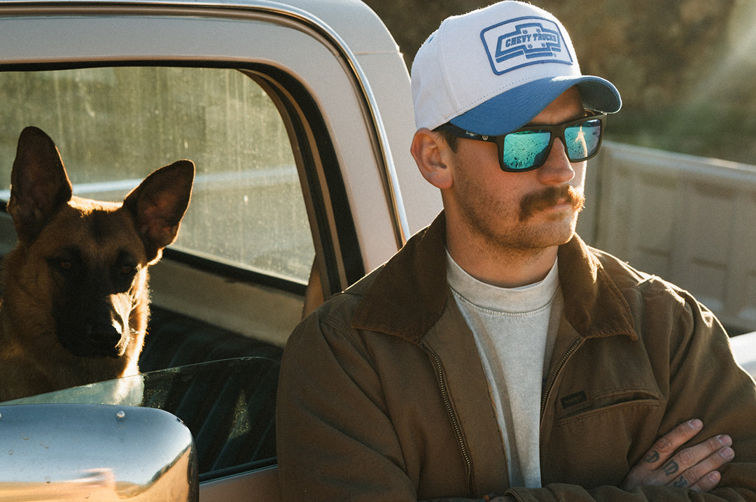 Male model wearing Heat Wave Chevy Trucks Hat