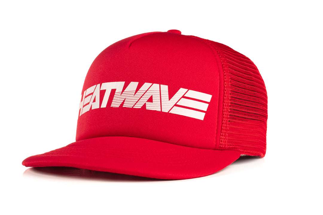 Heat Wave Visual Hydro Red Trucker Hat. 