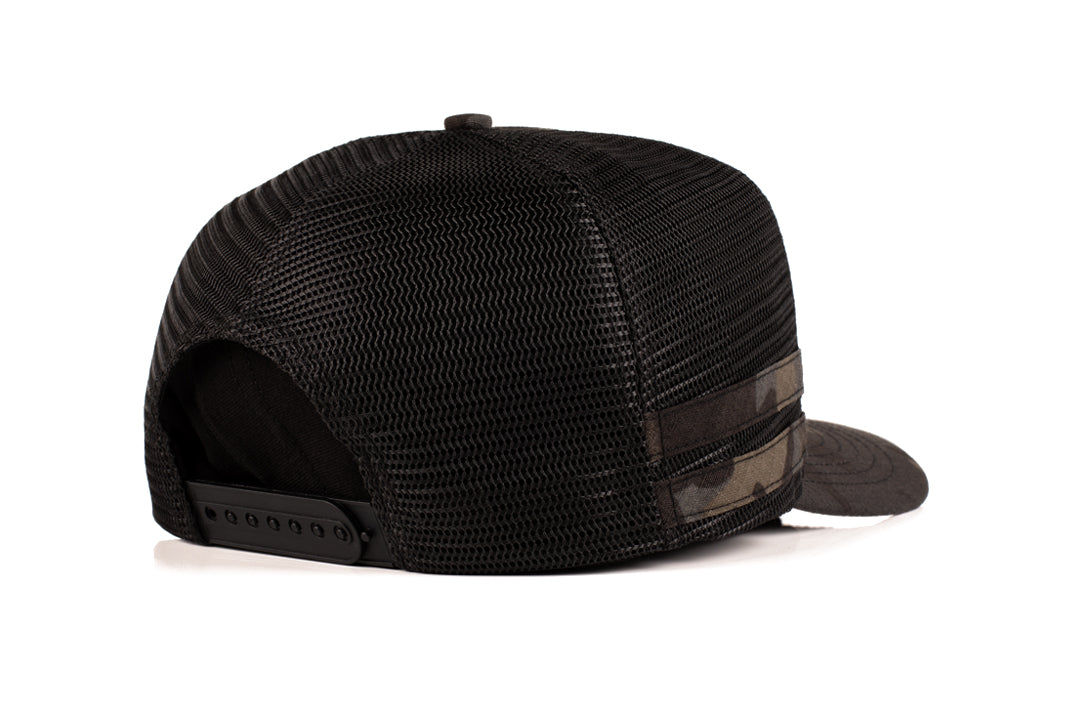 Back view of the Heat Wave Visual Icon Multicam Trucker Hat.