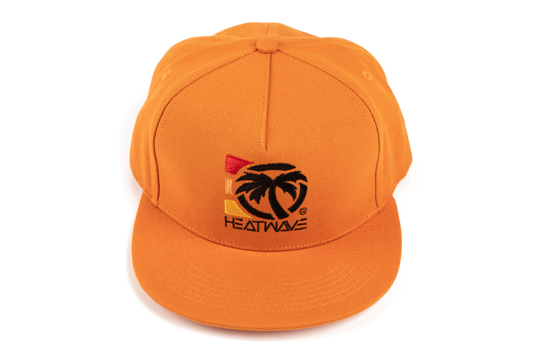 Top view of Heat Wave Visual 4 speed orange hat.