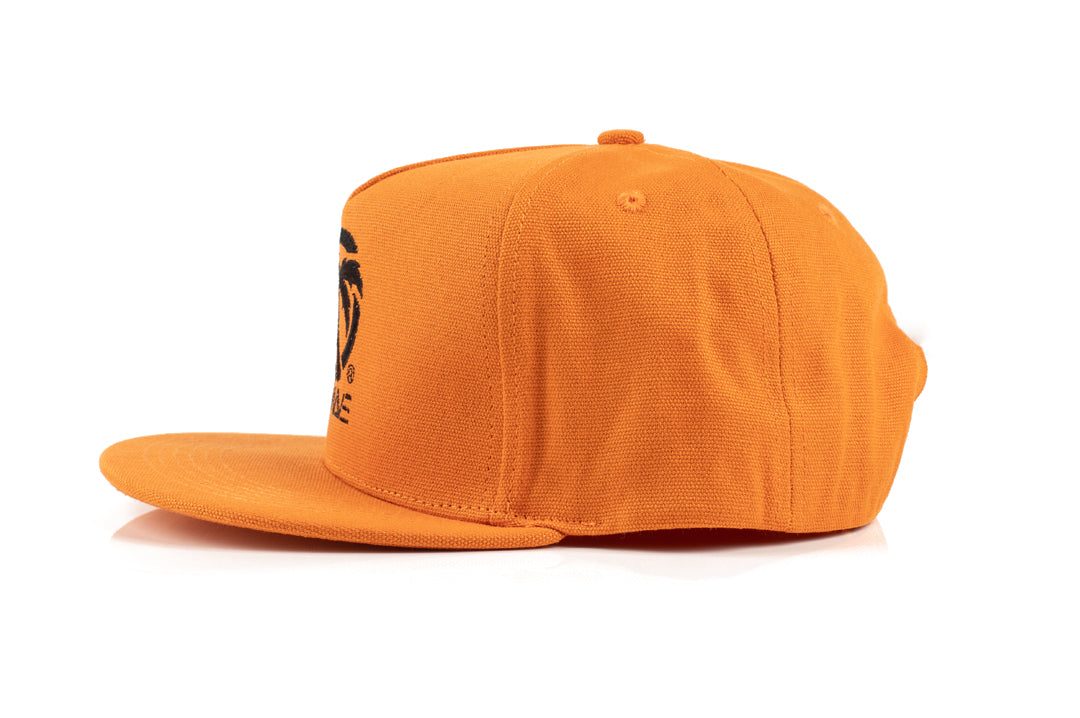 Side view of Heat Wave Visual 4 speed orange hat.