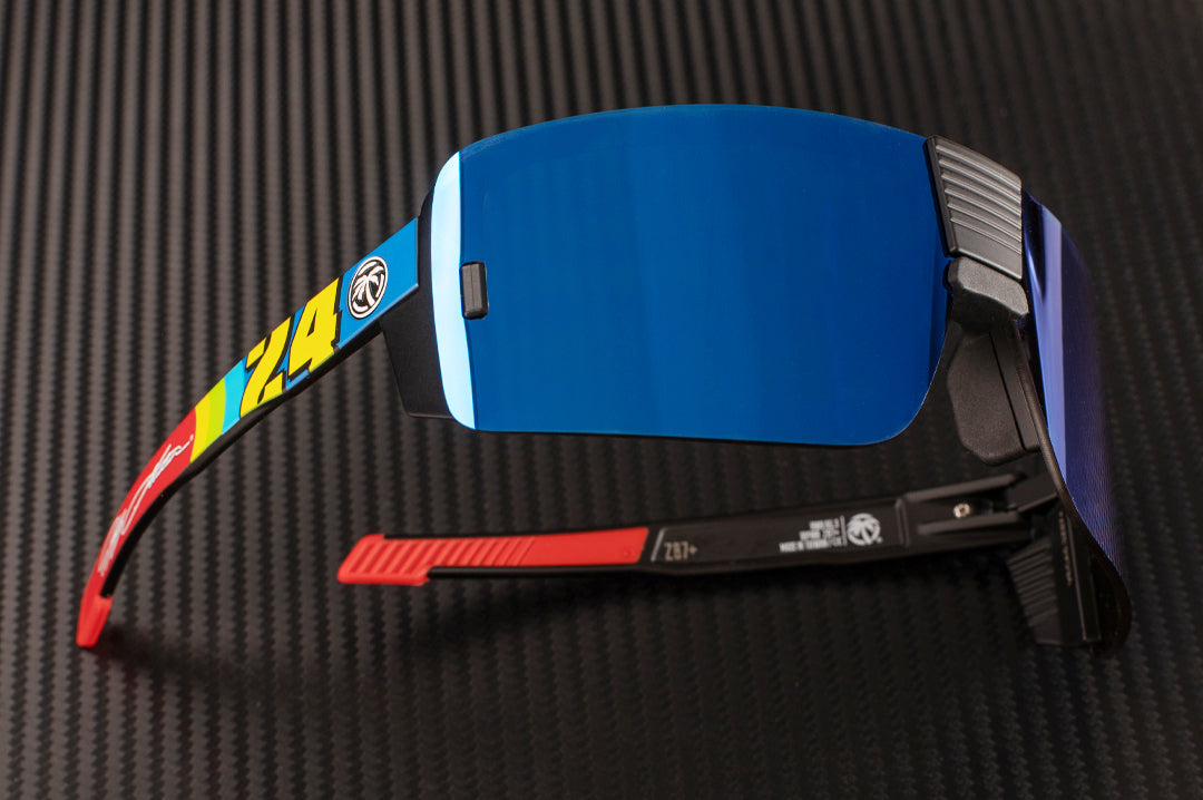 Side view of the Heat Wave Visual x Jeff Gordon 24 Vector Sunglasses.