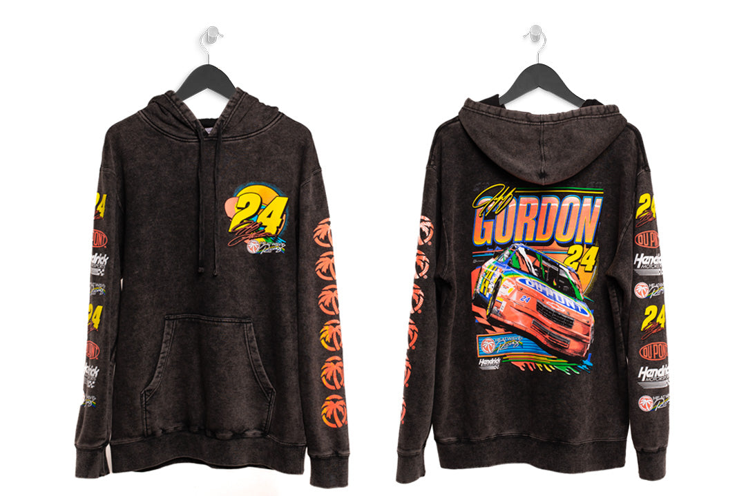 Jeff Gordon x Heat Wave Visual mineral wash sweatshirt with Nascar graphic on the back.