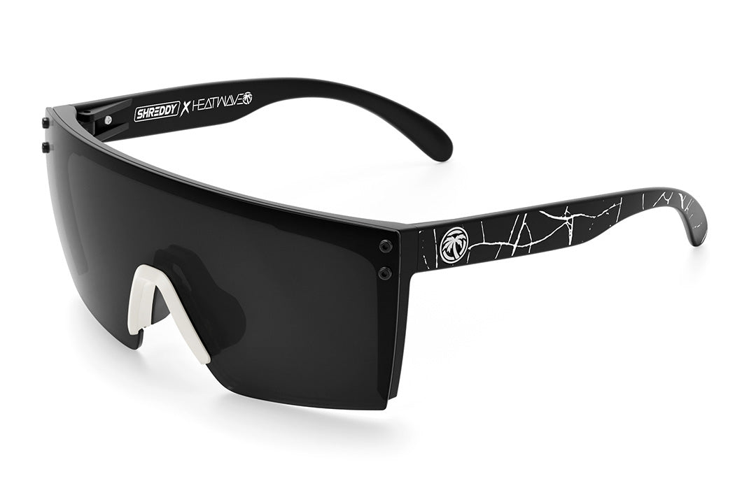 Lazer Face Sunglasses: Shreddy Crack White Customs