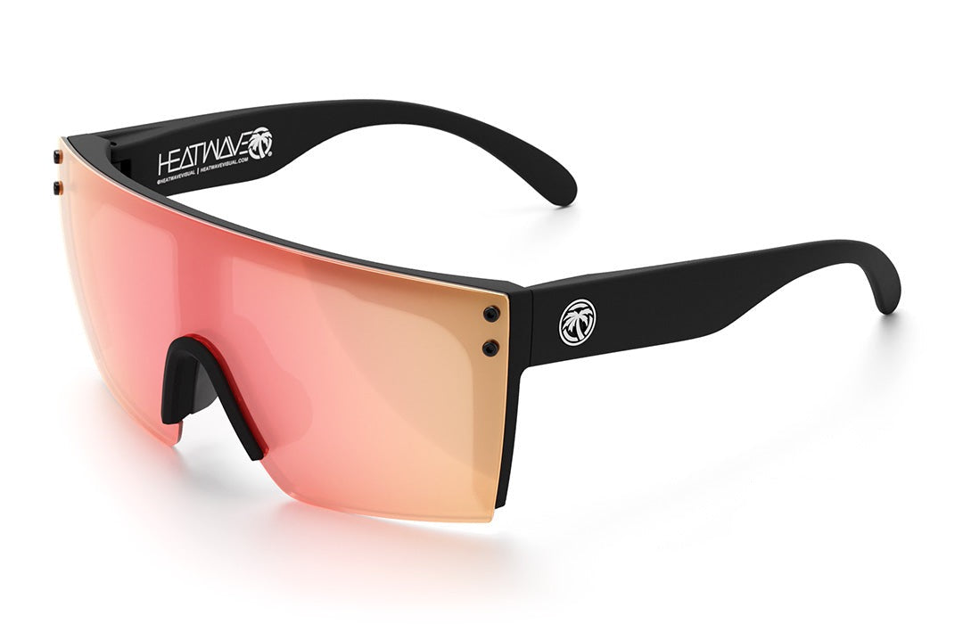 Heat Wave Visual H2O Lazer Face Sunglasses with black frame and rose gold lens.
