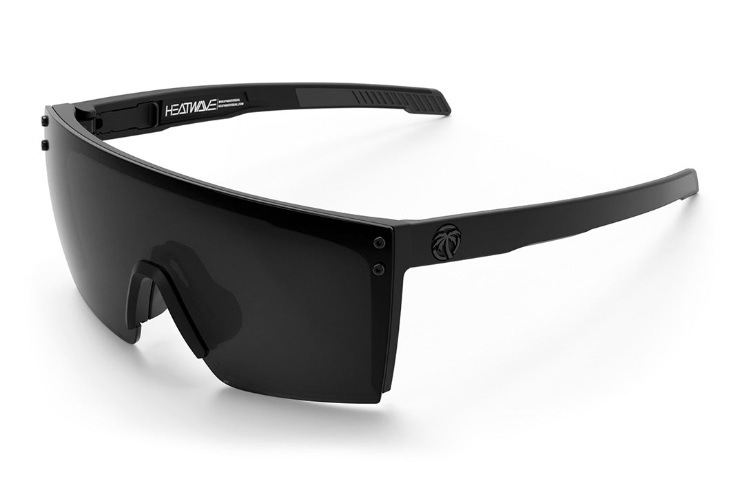 Heat Wave Visual Performance Lazer Face Sunglasses with black frame and black lens.