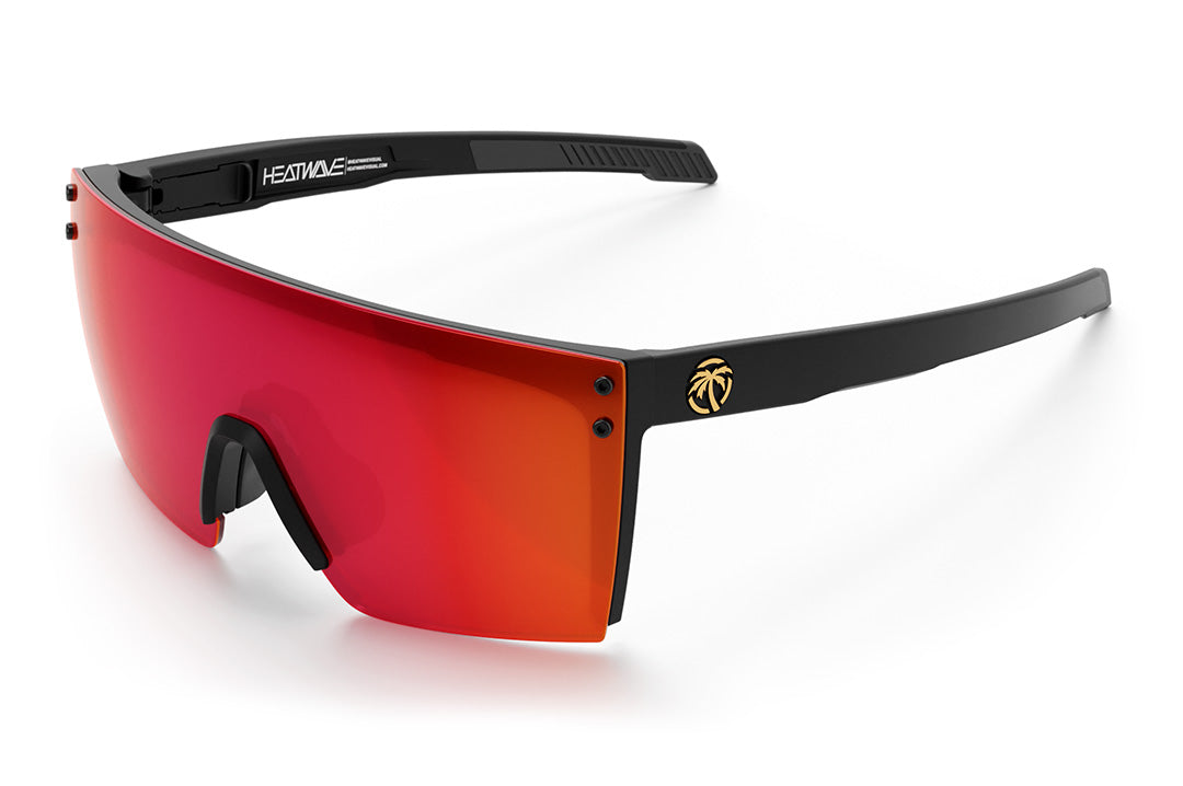 Heat Wave Visual Performance Lazer Face Sunglasses with black frame and firestorm lens. 