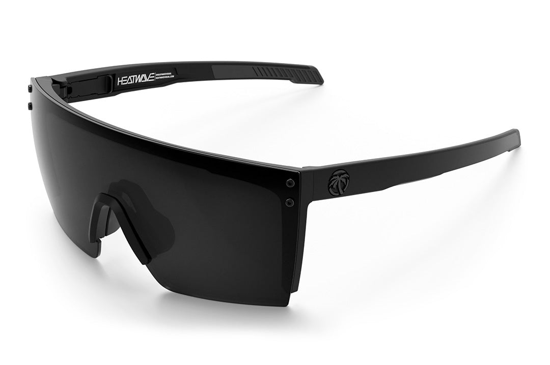 Heat Wave Visual Performance XL Lazer Face Sunglasses with black frame and black lens.