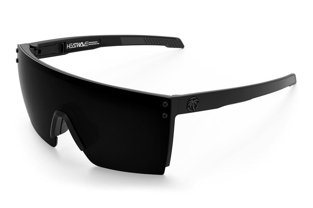 Heat Wave Visual Performance XL Lazer Face Sunglasses with black frame and ultra black lens.