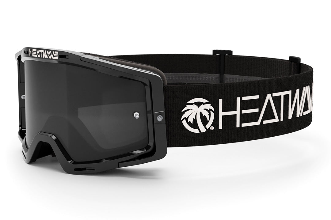 3/4 angle of the MXG-250 Moto Goggle - Delta BLACK on a white background
