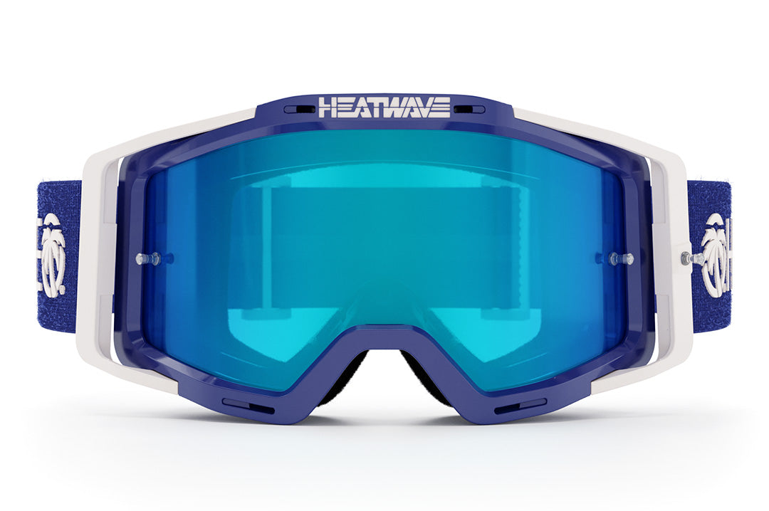 Front angle of the MXG-250 Moto Goggle - Delta BLUE on a white background