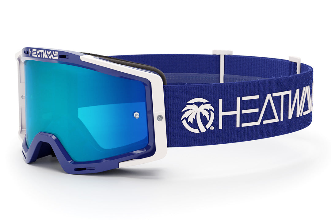3/4 angle of the MXG-250 Moto Goggle - Delta BLUE on a white background