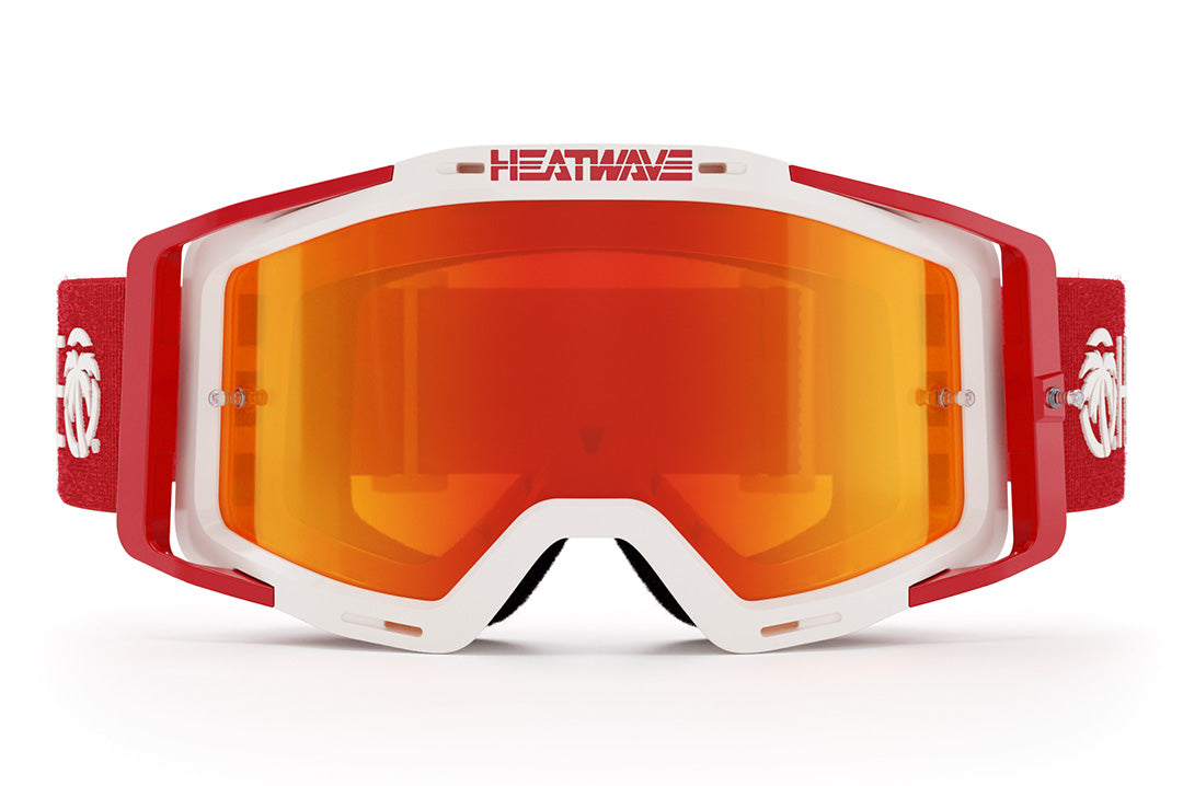 Front angle of the MXG-250 Moto Goggle - Delta RED on a white background 