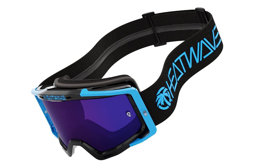 3/4 angle of the MXG-250 Moto Goggle - Delta TEAL on a white background