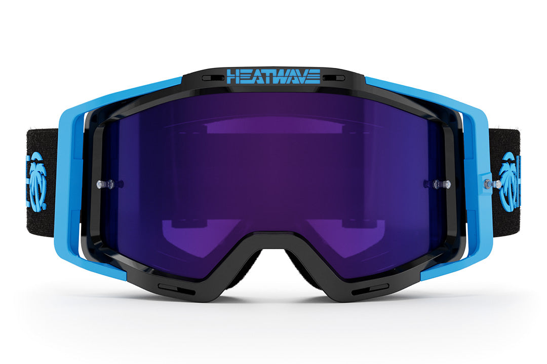 Front angle of the MXG-250 Moto Goggle - Delta TEAL on a white background