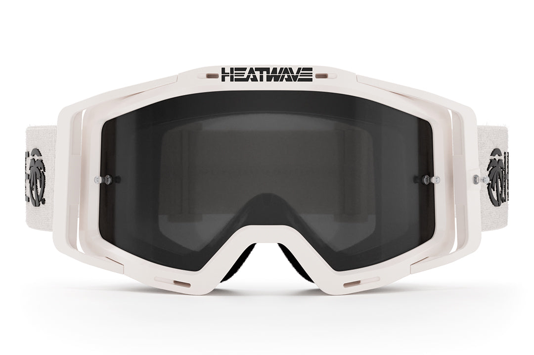 Front angle of the MXG-250 Moto Goggle - Delta WHITE on a white background