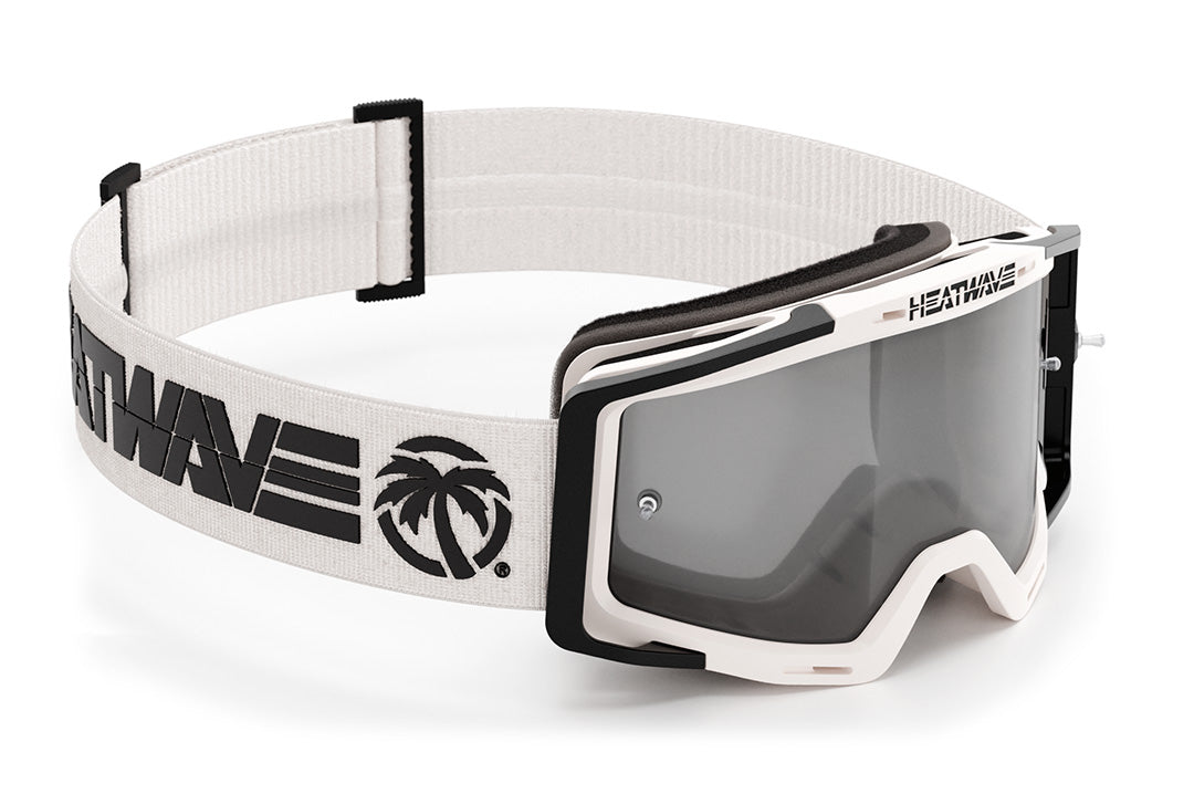 Heat Wave Visual MXG 250 Motosport Goggle in the billboard icon white with photochromic lens.