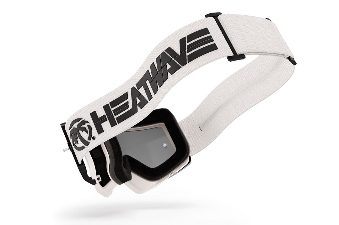 Back view of the Heat Wave Visual MXG 250 Motosport Goggle in the billboard icon white with photochromic lens.