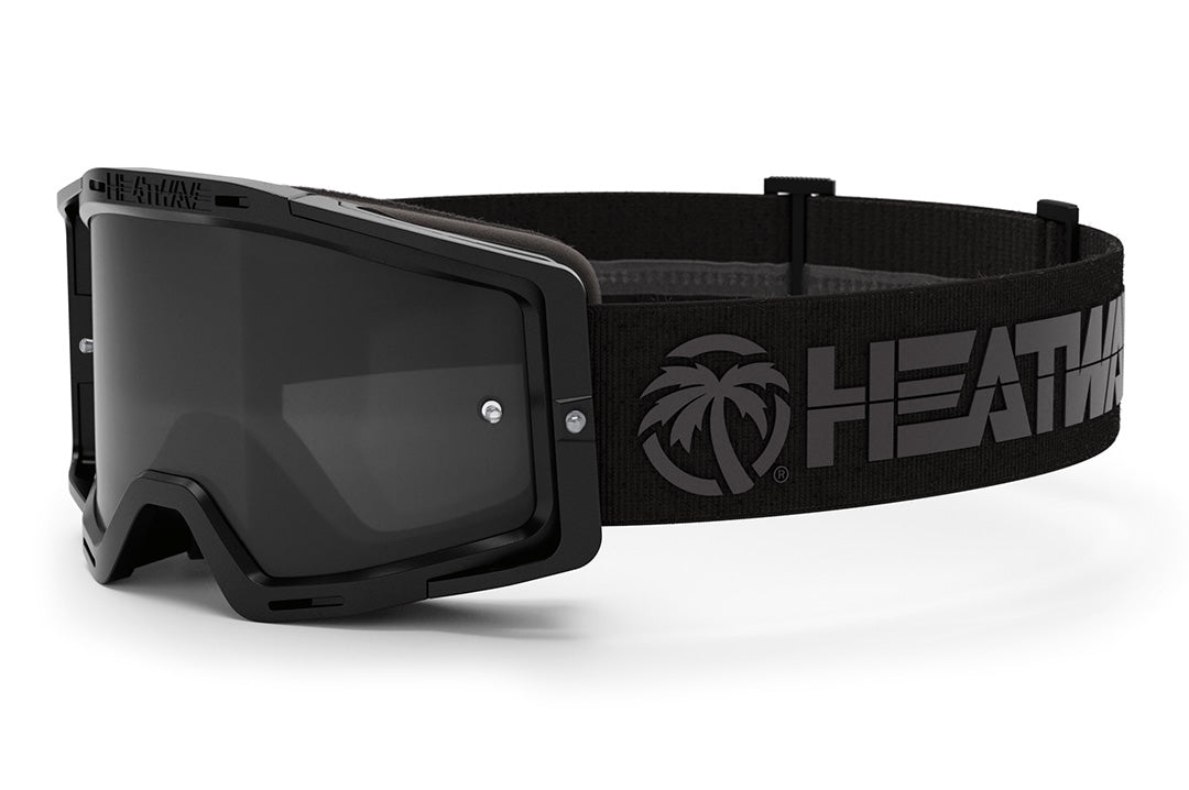 Heat Wave Visual MXG 250 Motosport Goggle in the Brian Deegan black color with black lens.