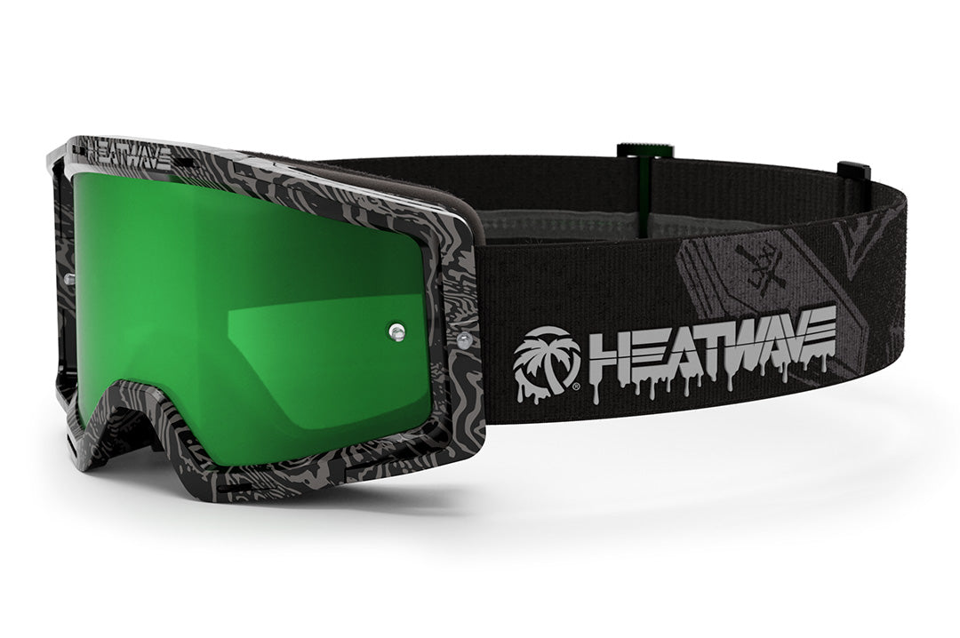 Heat Wave Visual MXG 250 Motosport Goggle in the Patrick Evans color way with a piff lens.