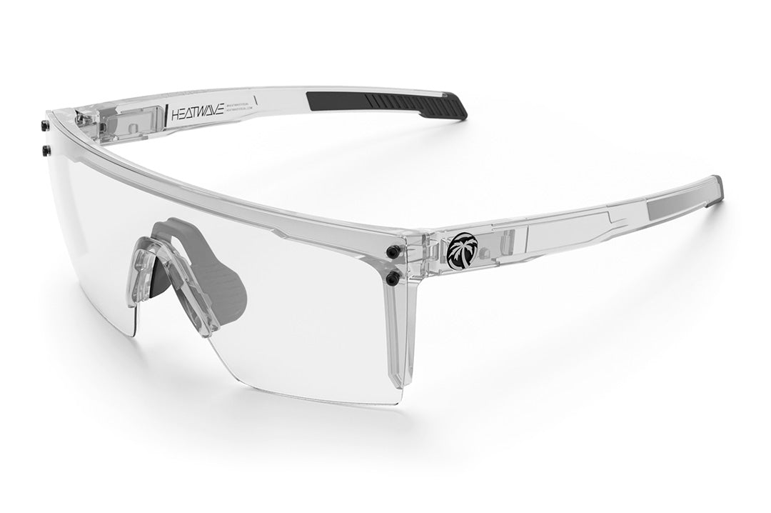 Heat Wave Visual Performance Lazer SLIM Sunglasses with clear frame and anti-fog clear lens.