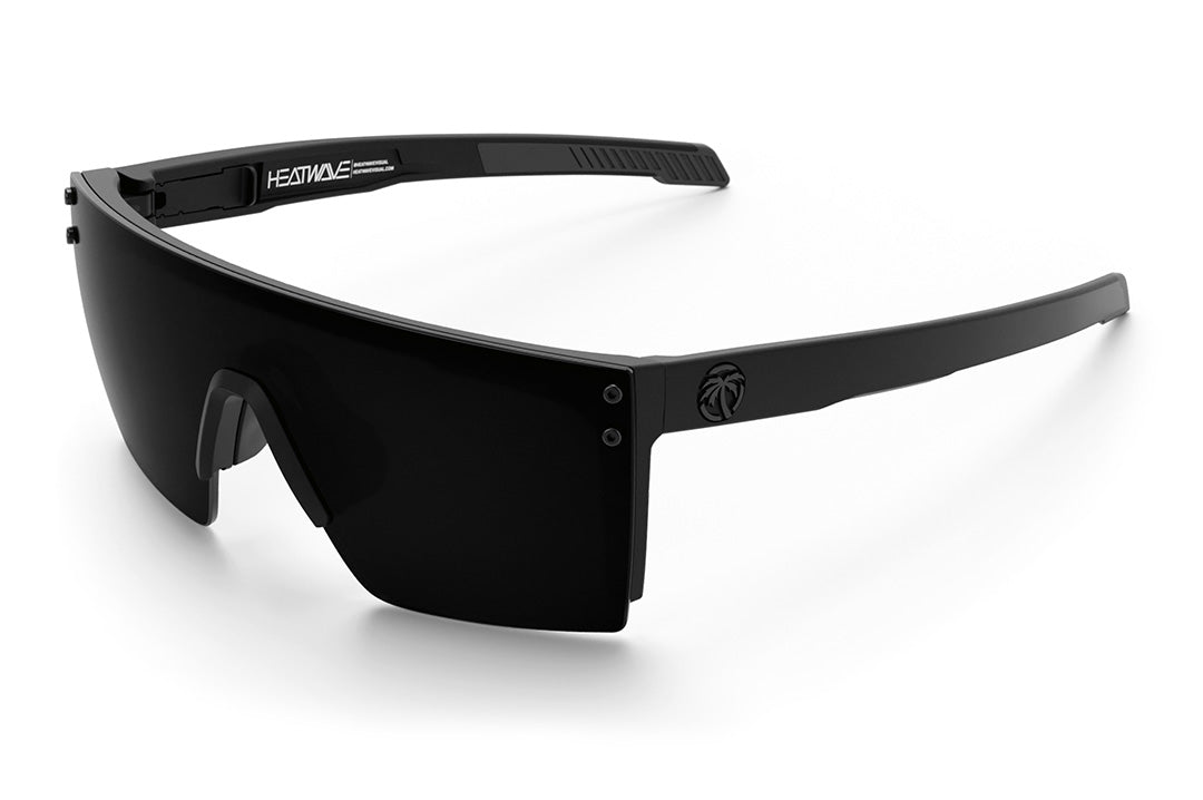 Heat Wave Visual Performance Lazer SLIM Sunglasses with black frame and ultra black lens. 