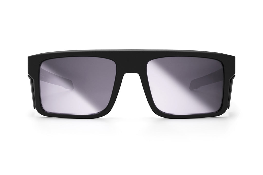 Front view of the Heat Wave Visual Performance Rayth Sunglasses with black frame and super photochromic lenses.