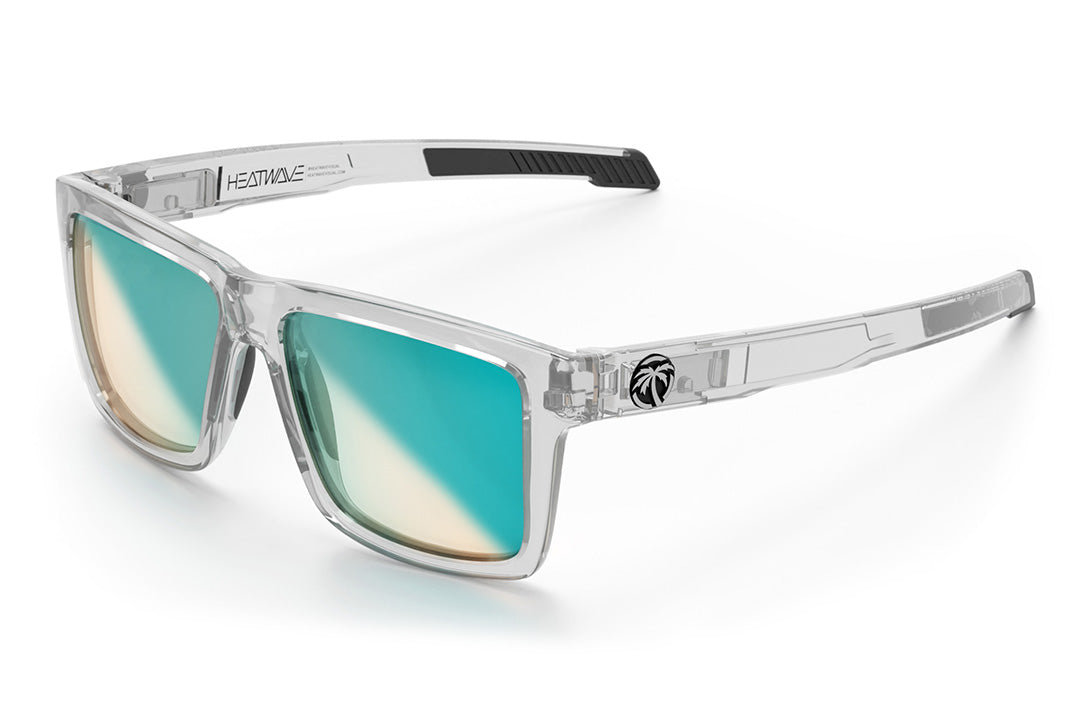 Heat Wave Visual Performance Vise Sunglasses with clear frame and arctic photochromic lenses.