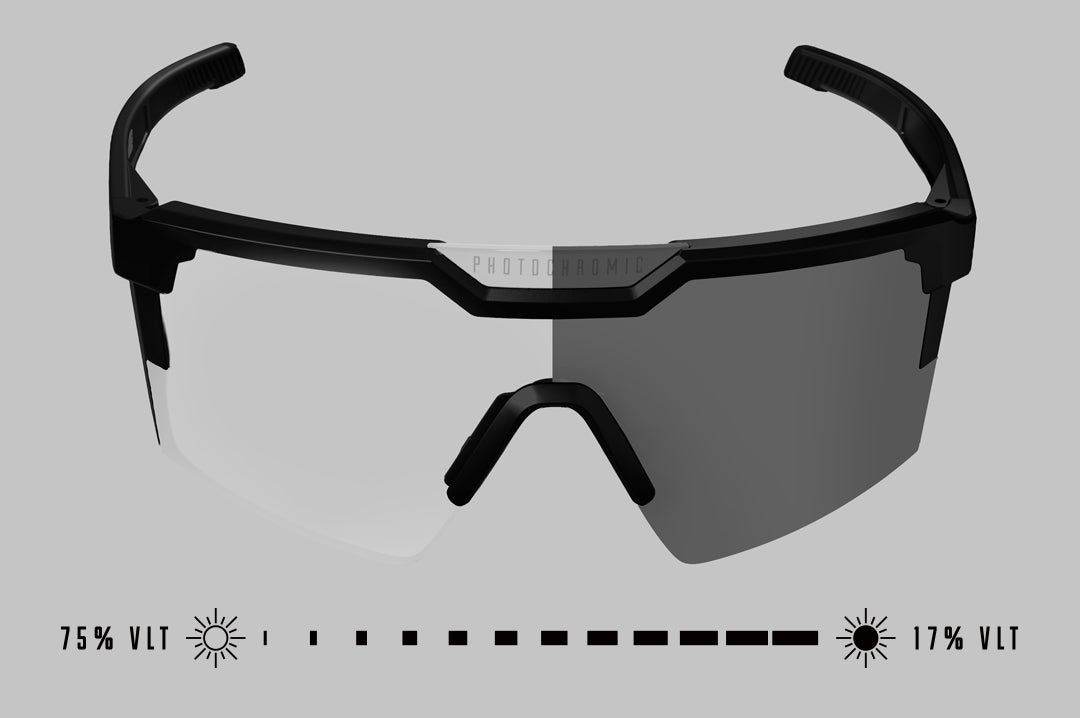 Future Tech Sunglasses: Black Frame Photochromic Lens Z87+