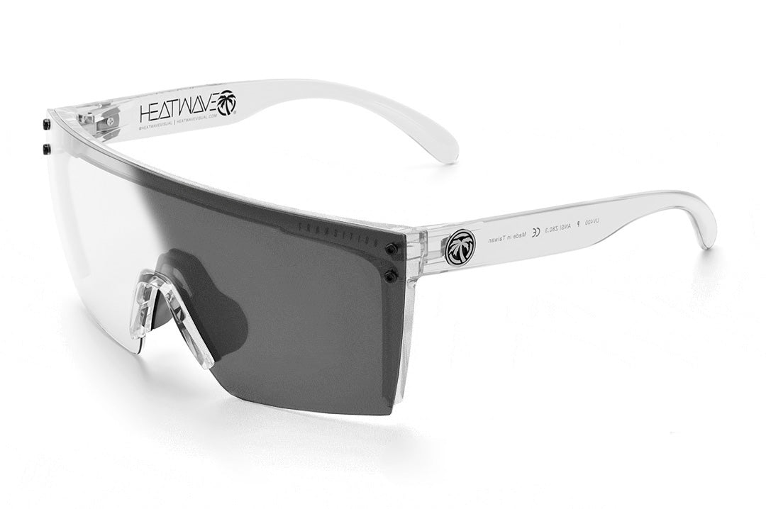 Heat Wave Visual Lazer Face Sunglasses with clear frame and photochromic lens.
