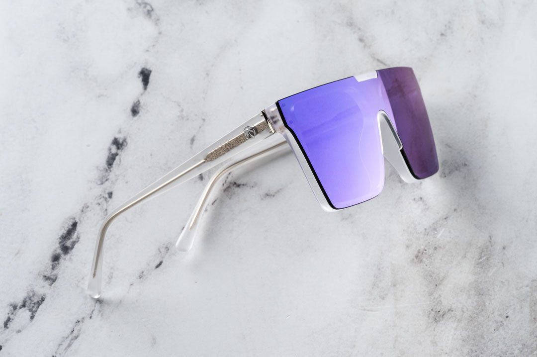 Heat Wave Clarity with Vapor Frost Frame and Purple Lenses
