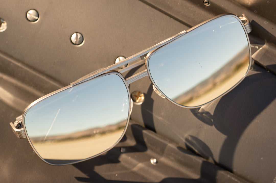 Nimitz Sunglasses: Gun Metal Frame SILVER Lens| Heat Wave Visual