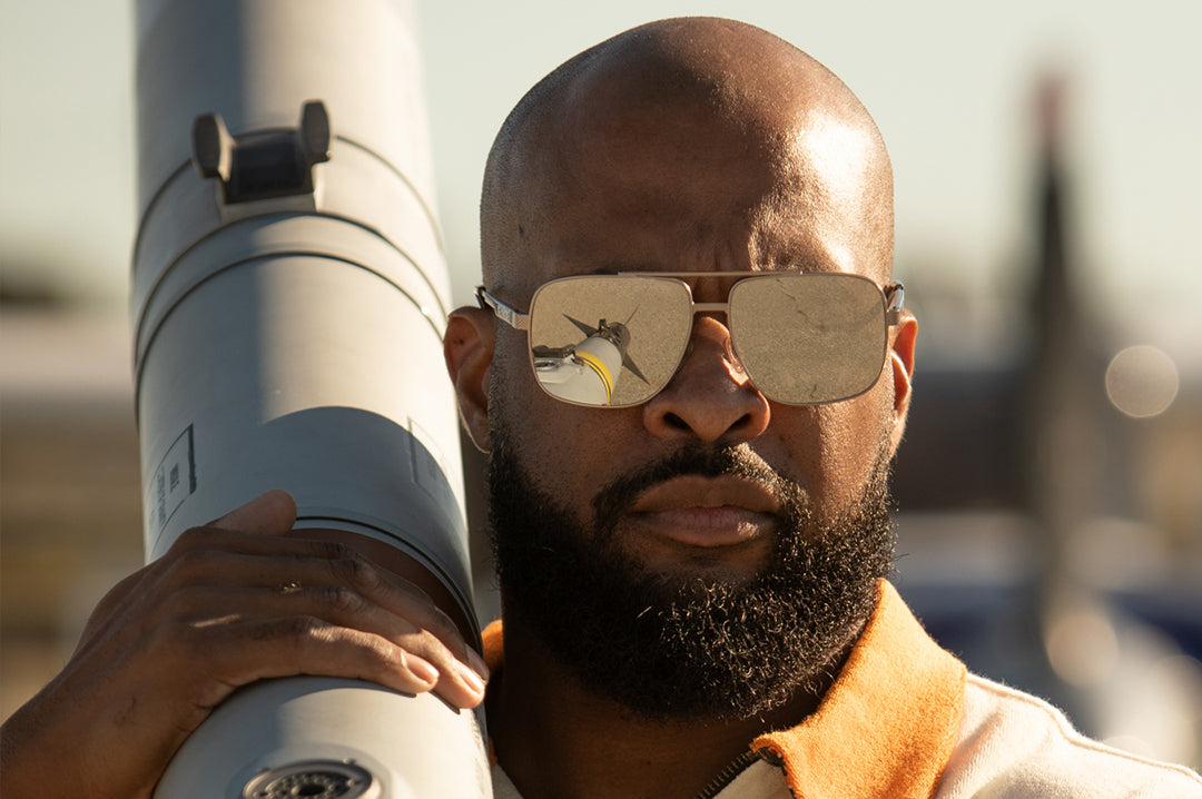 Nimitz Sunglasses: Gun Metal Frame SILVER Lens| Heat Wave Visual Nimitz Sunglasses: Gun Metal Frame SILVER Lens| Heat Wave Visual