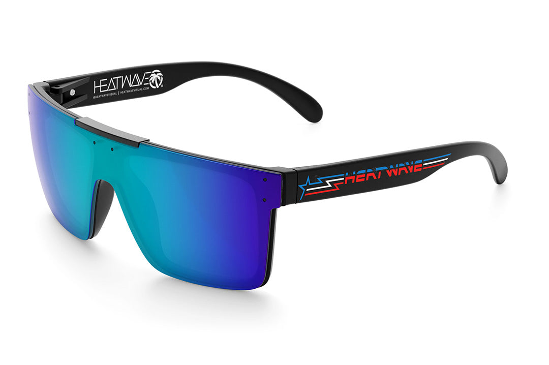 Heat Wave Quatro Custom Sunglasses – Jet Ski Arm Print, UVA/UVB 400 Protection, Single Shield Lens