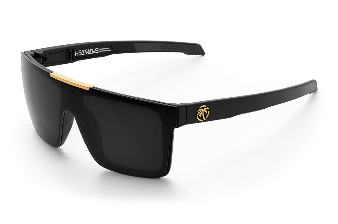 Heat Wave Visual Performance Quatro Sunglasses with black frame and black lens.